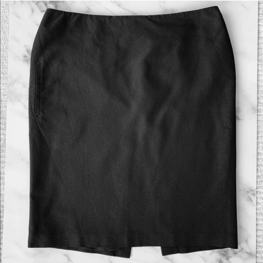 Costume National Chevron Texture Black Pencil Skirt Size Medium